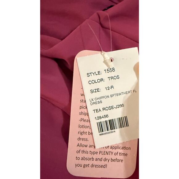 NWT After‎ Six CONTOURED WIDE STRAP SWEETHEART MAXI DRESS TEA ROSE Size 12 R - Picture 5 of 13